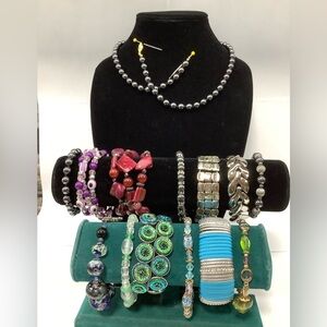 Lot sale 14 pieces Elegant Multi-Color Beaded Jewelry Set